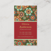 レトロデイジー開花ストライプとPatternフォトママ コーリングカード (正面)