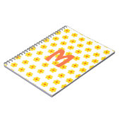 レトロデイジー黄色とオレンジと白の花 ノートブック (左側)