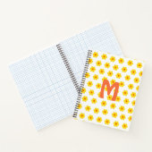 レトロデイジー黄色とオレンジと白の花 ノートブック (内部)