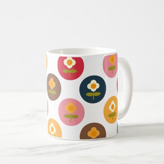 レトロデイジー10代のガールコーヒーマグ コーヒーマグカップ (正面右)