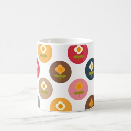 レトロデイジー10代のガールコーヒーマグ コーヒーマグカップ (中央)