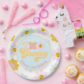 レトロデイジー2グルーヴィ誕生日カスタム紙プレート ペーパープレート (パーティー)