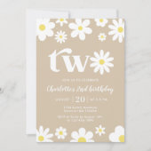 レトロデイジー2フローラ2nd誕生日 招待状 (正面)