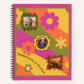 レトロデイジー3 Photo Horse Petコラージュと名前 ノートブック (正面)