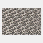 レトロデイジー&フラワー ラッピングペーパーシート (正面3)