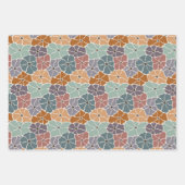 レトロデイジー&フラワー ラッピングペーパーシート (正面)