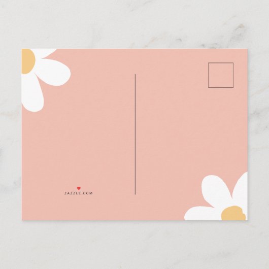 レトロデイジーGroovyフォト誕生日予算はがき インビテーションポストカード (裏面)