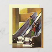 レトロデコ招待状ズデパートエスカレーター 招待状 (正面/裏面)