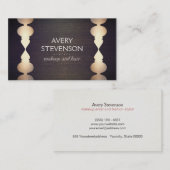 レトロデザイナーとファッションスタイリスト金ゴールドウッドルック 名刺 (正面/裏面)