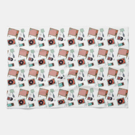 レトロデザインのキッチンタオル。 キッチンタオル