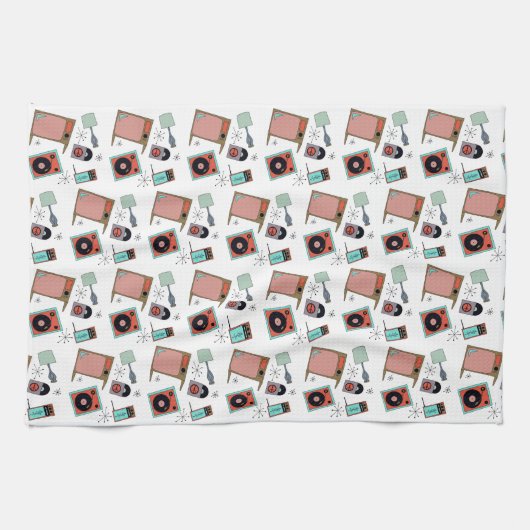 レトロデザインのキッチンタオル。 キッチンタオル (横)