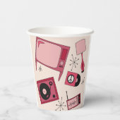レトロデザインの色々なピンク 紙コップ (裏面)