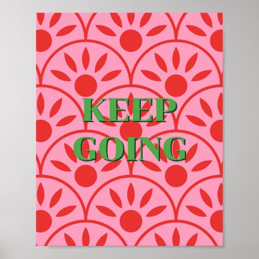 レトロデザインのKeep Goingポスター ポスター (正面)