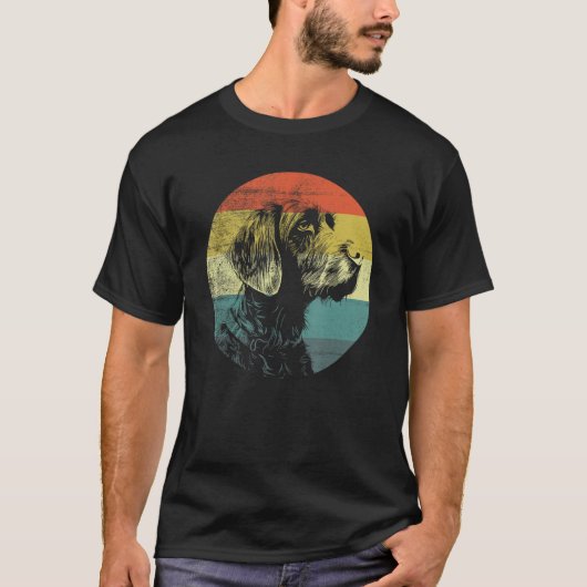 レトロデザインドイツの金髪の指針犬 Tシャツ (正面)