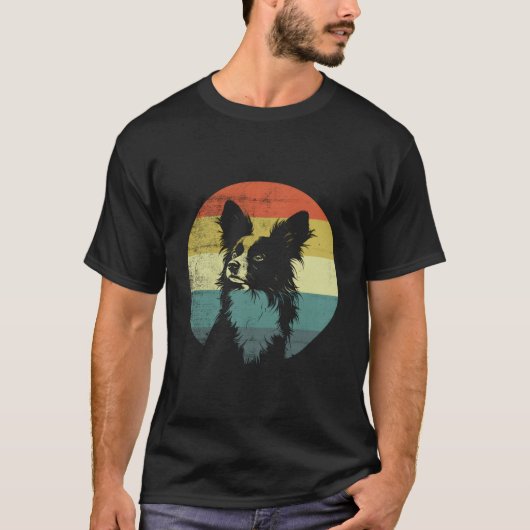 レトロデザインパピロンドッグ Tシャツ (正面)