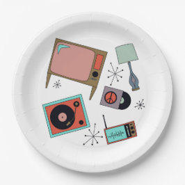 レトロデザインラップ紙プレート。 ペーパープレート