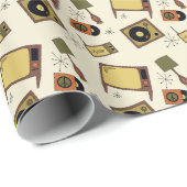 レトロデザインレコード、T.V.、その他 ラッピングペーパー (ロールコーナー)