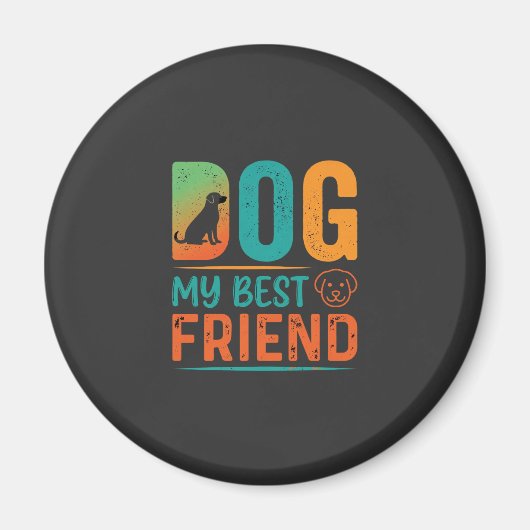 レトロデザイン いちばんの友達は犬 マグネット (正面)
