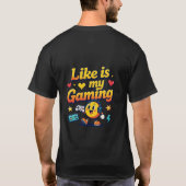 レトロデザイン ゲームは私の幸せな場所 Tシャツ (裏面)