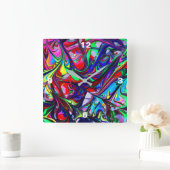 レトロデザイン スクエア壁時計 (ホーム)