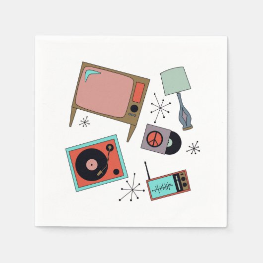 レトロデザイン スタンダードカクテルナプキン (正面)