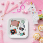 レトロデザイン ペーパープレート (パーティー)