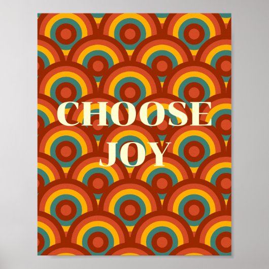 レトロデザイン Choose Joy ポスター (正面)