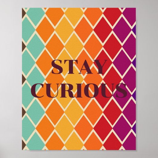 レトロデザイン STAY CURIOUS ポスター (正面)