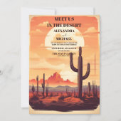 レトロデザートサク図解入りの、写真付きの結婚ス 招待状 (正面)