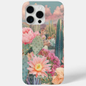 レトロデザートサボテン花柄 オーダーメイド 名前 Case-Mate iPhoneケース (裏面)