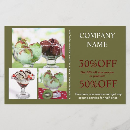 レトロデザートサンデーアイスクリーム チラシ (正面)