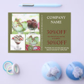 レトロデザートサンデーアイスクリーム チラシ (シングル)