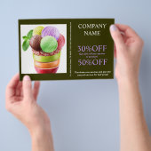 レトロデザートサンデースイーツアイスクリーム チラシ (ハンドル)