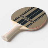 レトロデザートツートーンストライプボード名 卓球ラケット (正面アングル)