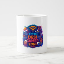 レトロデシゲーマーゾーンマグカップ – ネオンゲーミングコーヒーカップ