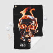 レトロデッド燃えるスケルトンスカルの火のDIY名 ゴルフタオル (インサイチュ)