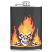 レトロデッド・バーニングのスケルトンスカルイン・ファイア フラスク (正面)