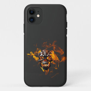 レトロデッド・バーニングのスケルトンスカルイン・ファイア iPhone 11 ケース