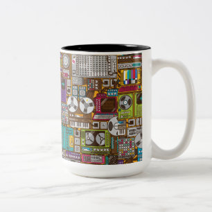 レトロデバイスレコーディングスタジオマグ ツートーンマグカップ