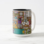 レトロデバイスレコーディングスタジオ ツートーンマグカップ (正面右)