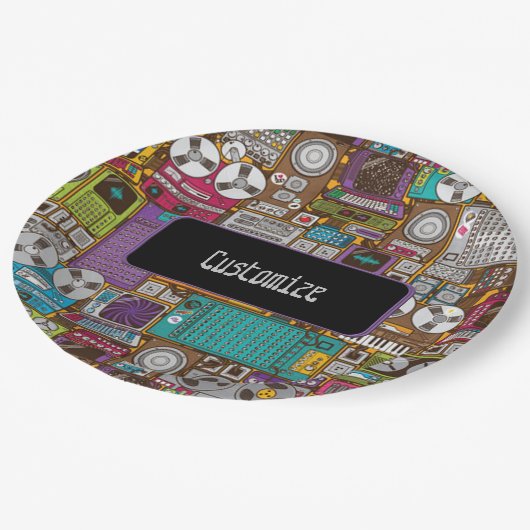 レトロデバイスRecording Studio紙プレート ペーパープレート (アングル)