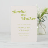 レトロデライトチャートルーズグリーン結婚ズ 招待状 (スタンド正面)