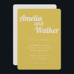 レトロデライトヴィンテージ結婚金ゴールド 招待状<br><div class="desc">シンプルさとヴィンテージの魅力を満たす当社の「レトロデライト」結婚式招待状デザインをご紹介。このデザインは、ミニマリズムとノスタルジックな要素モダンの調和のとれたブレンドであり、あなたの特別な日のための視覚的な体験を作成すユニークる。このデザインは、1960年代の鮮やかスタイルを思わせる色の、エネルギッシュでポップ・アートのおもしろいを持つヴィンテージはっきりした金ゴールドを備えている。この活気のある色合いは砂とバランスが取れ、ニュートラルなトーンがデザインを覆い、落ち着いた穏やかな感覚を加える。クリーンなラインと雑然としたレイアウトは、ミニマルな側面を定義し、あなたの招待の重要な詳細に焦点を残すことを保証する。レトロなtouchは、過去の象徴的なスタイルを反映したタイポグラフィの選択を通して微妙に注入される。このデザインは、シックで思わぬ色のパレットで声明をコンテンポラリー作りながら、クラシックにうなずいて美的を求めるカップルに最適である。時代を超越して記憶に残る結婚ことを目指すAにとって理想的な選択だ。レトロデレ結婚イのスイートを訪れ、大きなイベントのためのより一致する製品。</div>