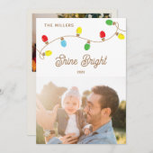 レトロトゥインクルクリスマスライトホリデーフォトカード シーズンカード (正面/裏面)