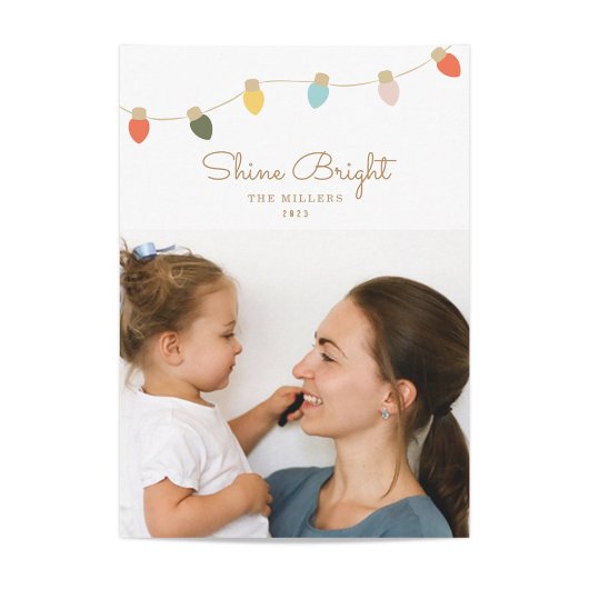 レトロトゥインクルライツホリデーフォトカード シーズンカード