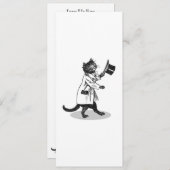 レトロトップハットキャットカスタムパーティの招待状 招待状 (正面/裏面)