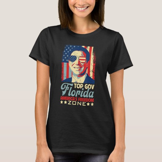 レトロトップRon DeSantis Florida America解放 Tシャツ (正面)