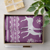 レトロトナカイと雪の結晶パープルクリスマス 薄葉紙 (ギフト)