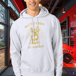 レトロトナカイフード付きスウェットシャツ-ヴィンテージハーフトーンマスタード パーカ