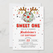 レトロトナディアクリスマスバースデーパーティスウィートワン 招待状 (正面)